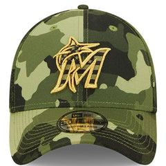 Miami Marlins New Era 2022 Armed Forces Day 39THIRTY Flex Hat - Camo Hats