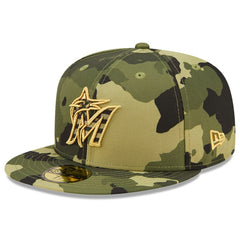 Miami Marlins New Era 2022 Armed Forces Day On-Field 59FIFTY Fitted Hat - Camo Hats