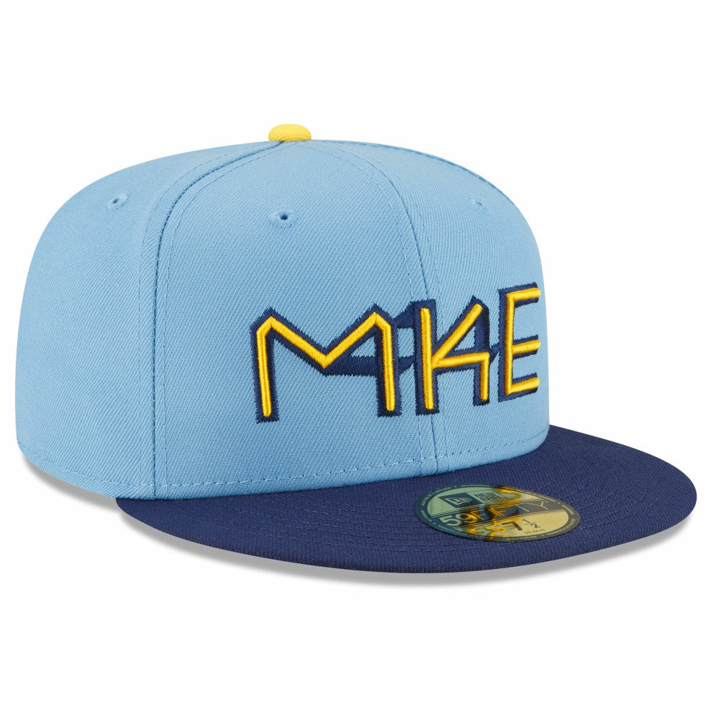 Milwaukee Brewers New Era 2022 City Connect 59FIFTY Fitted Hat - Powder Blue Hats