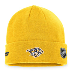Nashville Predators Fanatics Authentic Pro Rink Cuffed Knit Hat - Gold | US 4464837