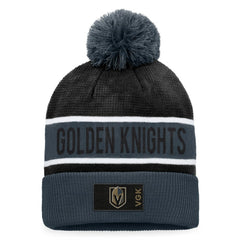 Vegas Golden Knights Fanatics Authentic Pro Rink Cuffed Knit Hat with Pom - Gray/Black | US 4464864