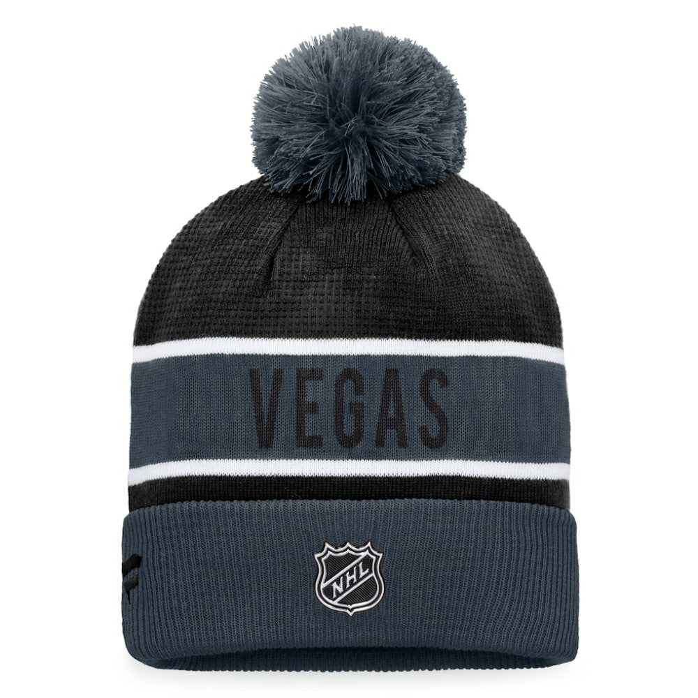 Vegas Golden Knights Fanatics Authentic Pro Rink Cuffed Knit Hat with Pom - Gray/Black | US 4464864
