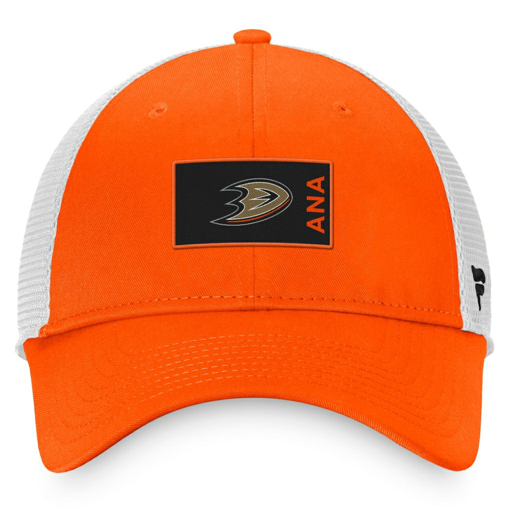 Anaheim Ducks Fanatics Authentic Pro Rink Trucker Snapback Hat - Orange/White | US 4464936