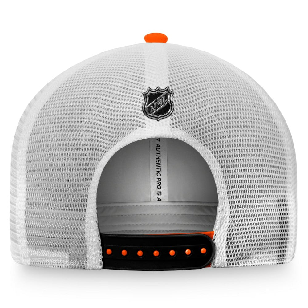 Anaheim Ducks Fanatics Authentic Pro Rink Trucker Snapback Hat - Orange/White | US 4464936