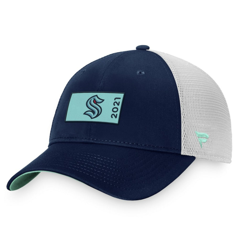 Seattle Kraken Fanatics Authentic Pro Rink Trucker Snapback Hat - Deep Sea Blue/White | US 4464950