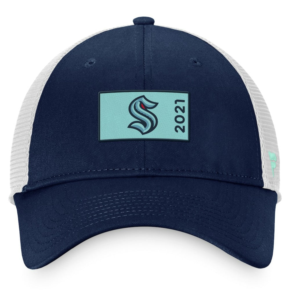 Seattle Kraken Fanatics Authentic Pro Rink Trucker Snapback Hat - Deep Sea Blue/White | US 4464950