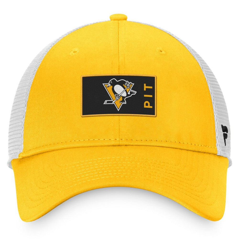 Pittsburgh Penguins Fanatics Authentic Pro Rink Trucker Snapback Hat - Gold/White | US 4465062