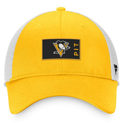 Pittsburgh Penguins Fanatics Authentic Pro Rink Trucker Snapback Hat - Gold/White | US 4465062
