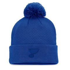 St. Louis Blues Fanatics Women's Authentic Pro Road Cuffed Knit Hat with Pom - Blue | US 4465290