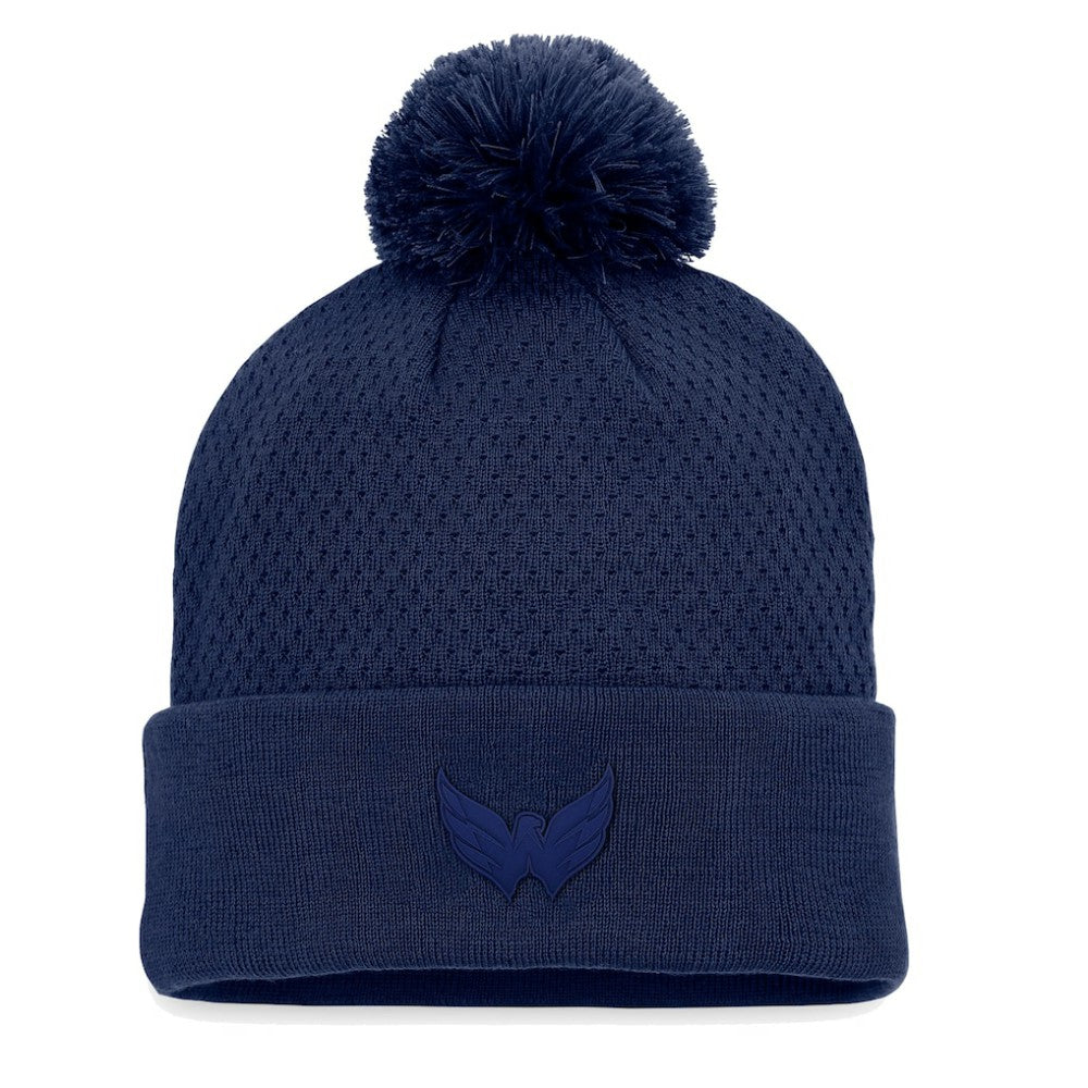 Washington Capitals Fanatics Women's Authentic Pro Road Cuffed Knit Hat with Pom - Navy | US 4465295