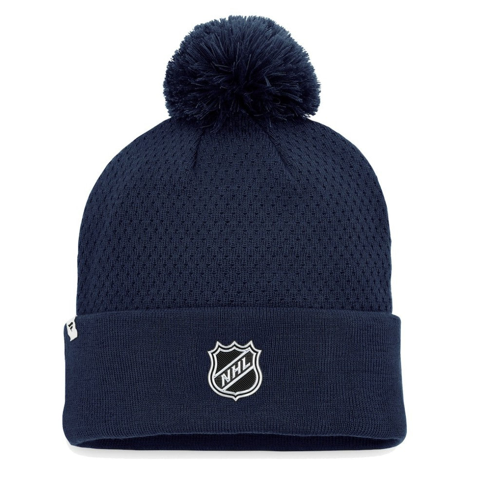 Nashville Predators Fanatics Women's Authentic Pro Road Cuffed Knit Hat with Pom - Navy | US 4465298