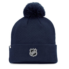 Nashville Predators Fanatics Women's Authentic Pro Road Cuffed Knit Hat with Pom - Navy | US 4465298