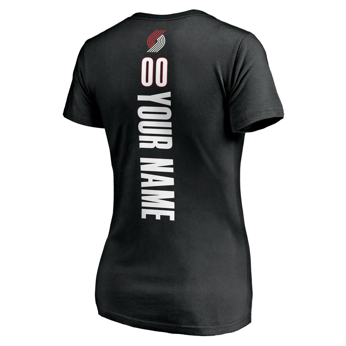 Portland Trail Blazers Women's Personalized Playmaker Team V-Neck T-Shirt Black