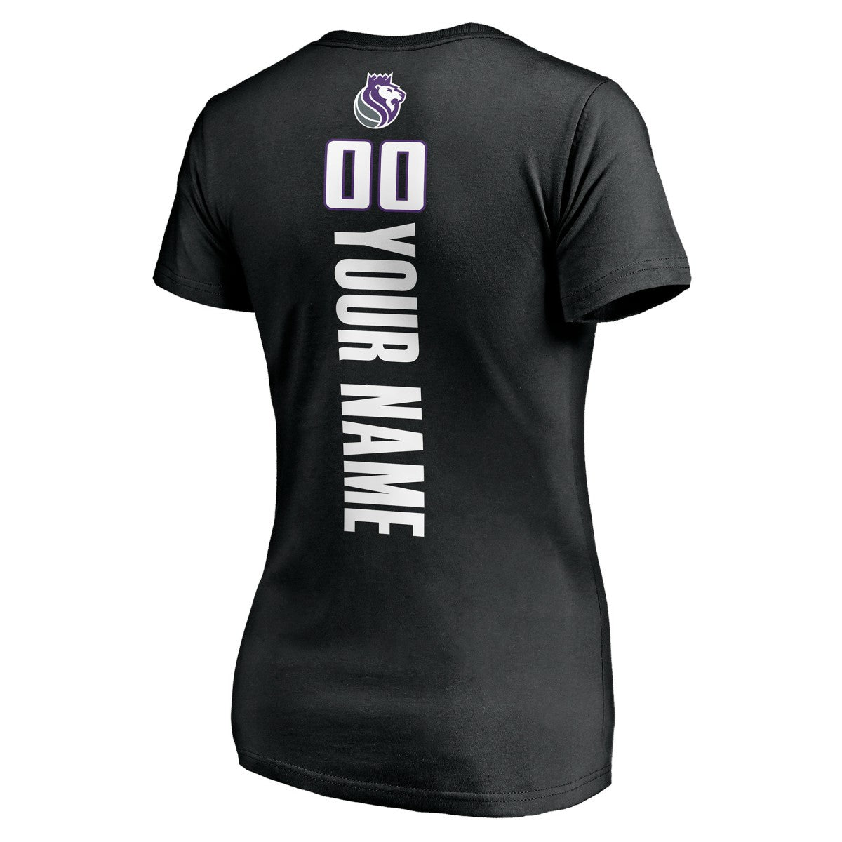 Sacramento Kings Women's Personalized Playmaker Team V-Neck T-Shirt Black
