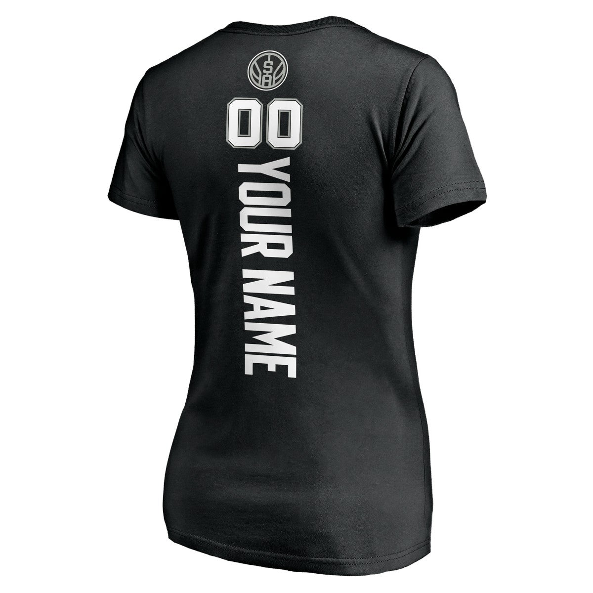 San Antonio Spurs Women's Personalized Playmaker Team V-Neck T-Shirt Black