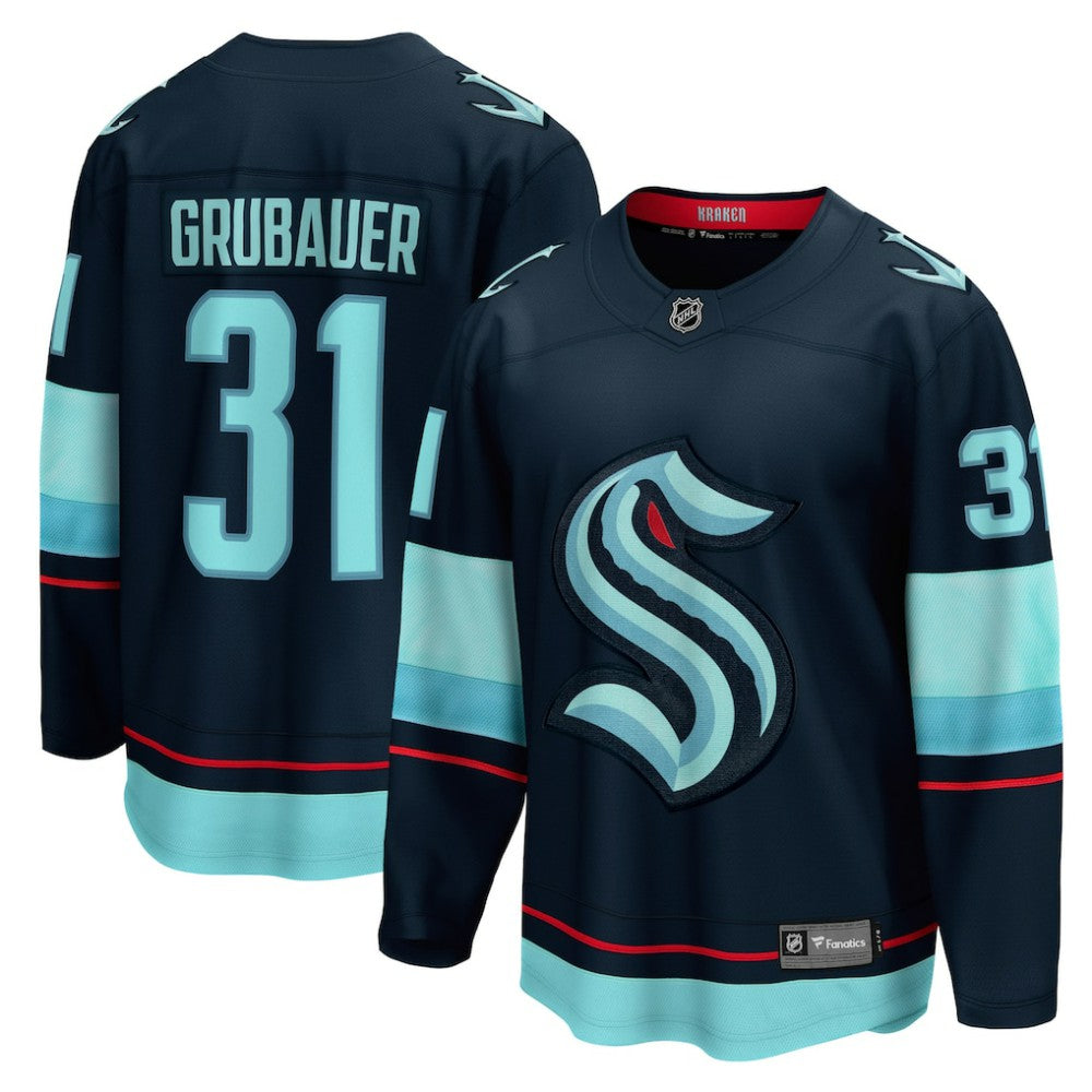 Philipp Grubauer Seattle Kraken Fanatics Home Breakaway Player Jersey - Navy | US 4466251