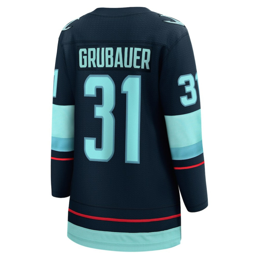 Philipp Grubauer Seattle Kraken Fanatics Women's Home Breakaway Player Jersey - Navy | US 4466260