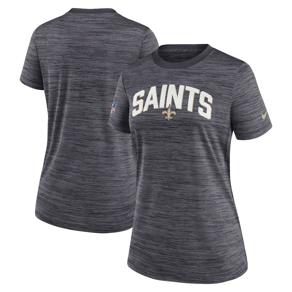 New Orleans Saints Women's Sideline Velocity Lockup Performance T-Shirt - Black T-shirts