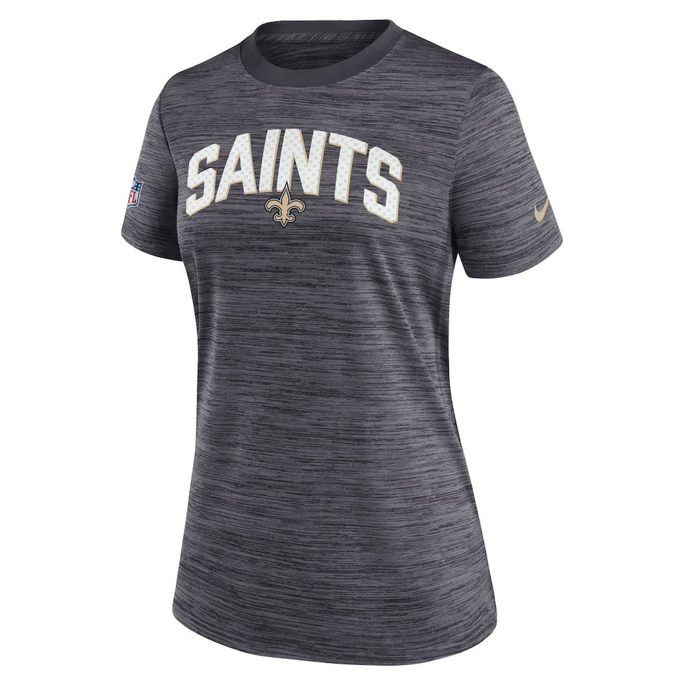 New Orleans Saints Women's Sideline Velocity Lockup Performance T-Shirt - Black T-shirts