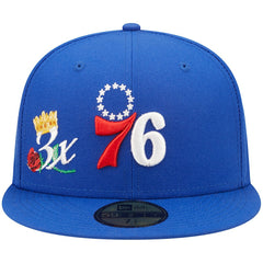 Philadelphia 76ers 3x NBA Finals Champions Crown 59FIFTY Fitted Hat Royal - New Era