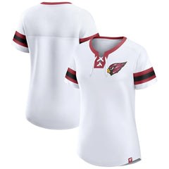 Arizona Cardinals Women's Sunday Best Lace-Up T-Shirt - White T-shirts