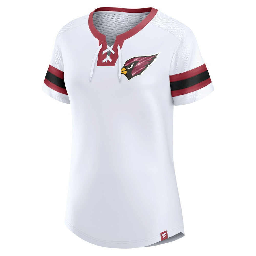 Arizona Cardinals Women's Sunday Best Lace-Up T-Shirt - White T-shirts