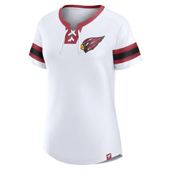 Arizona Cardinals Women's Sunday Best Lace-Up T-Shirt - White T-shirts