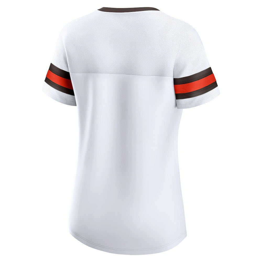 Cleveland Browns Women's Brownie The Elf Gridiron Classics Sunday Best Lace-Up T-Shirt - White T-shirts