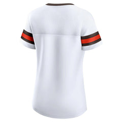 Cleveland Browns Women's Brownie The Elf Gridiron Classics Sunday Best Lace-Up T-Shirt - White T-shirts