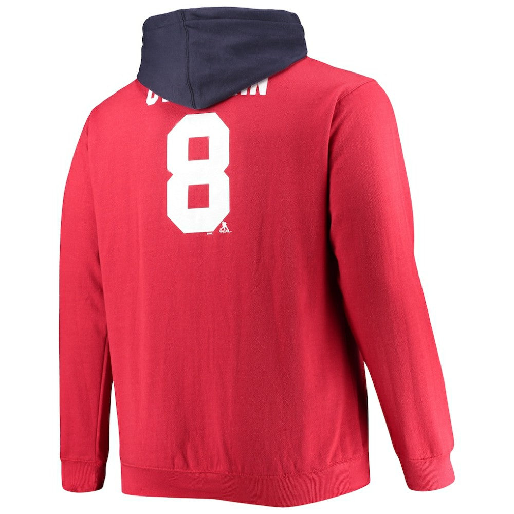Alexander Ovechkin Washington Capitals Profile Big & Tall Colorblock Full-Zip Hoodie - Red | US 4474793