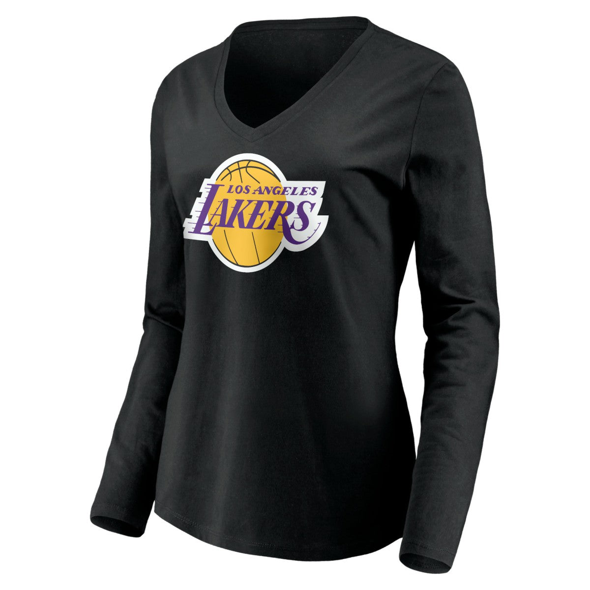 LeBron James Los Angeles Lakers Women's #6 Playmaker Name & Number Long Sleeve V-Neck T-Shirt Black