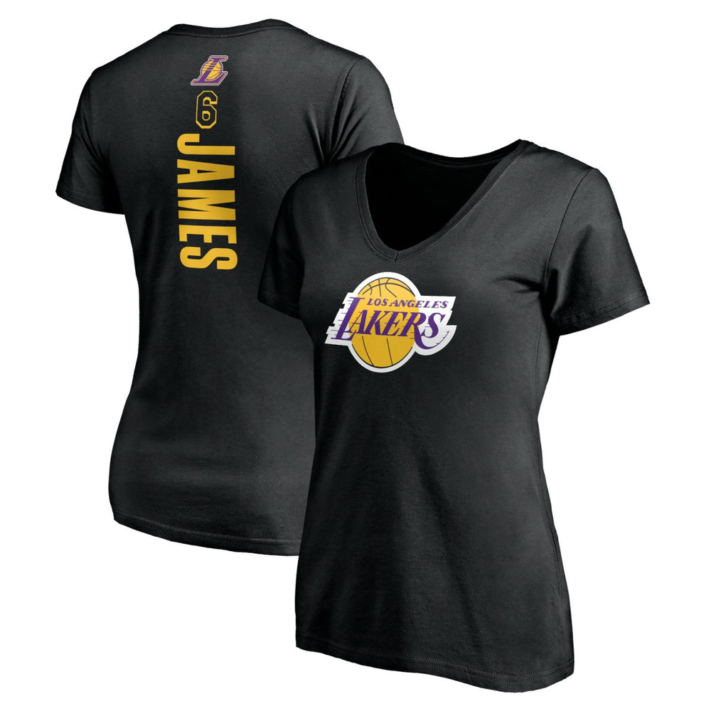 LeBron James Los Angeles Lakers Women's #6 Playmaker Name & Number V-Neck T-Shirt Black outlet