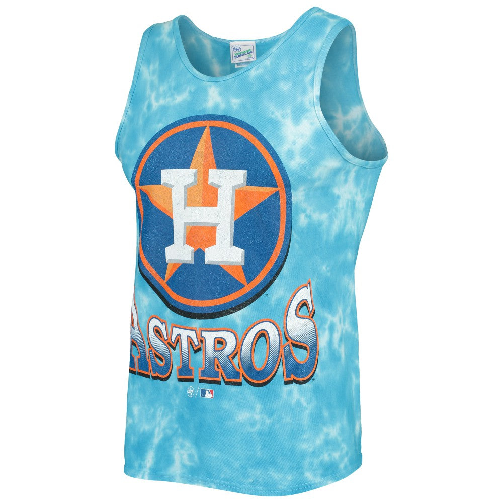 Houston Astros '47 Big Leaguer Tubular Tie-Dye Tank Top - Blue Tanks