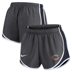Chicago Bears Women's Team Logo Performance Tempo Shorts - Charcoal Shorts