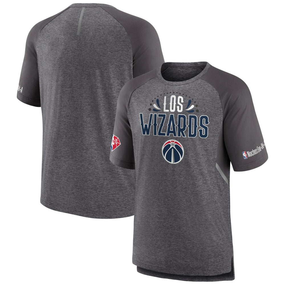 Washington Wizards 2022 Noches Ene-Be-A Core Shooting Raglan T-Shirt Heathered Gray - Fanatics