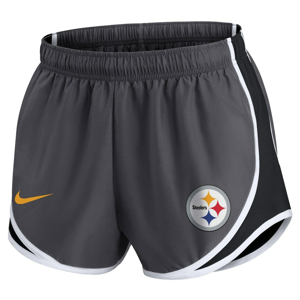 Pittsburgh Steelers Women's Plus Size Logo Performance Tempo Shorts - Charcoal Shorts