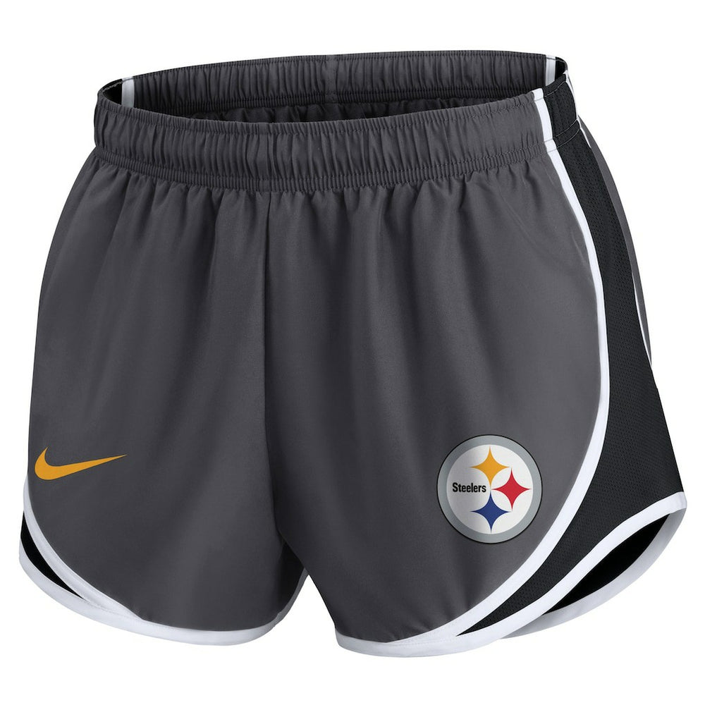 Pittsburgh Steelers Women's Plus Size Logo Performance Tempo Shorts - Charcoal Shorts