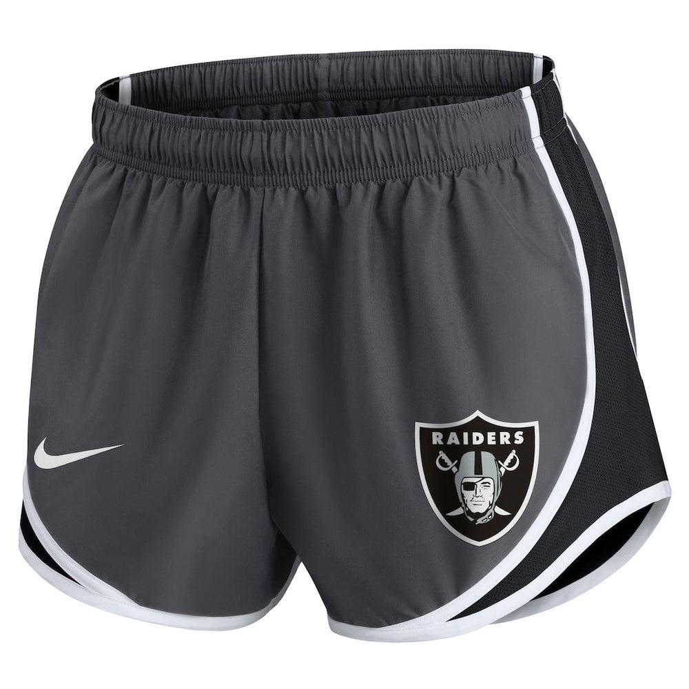 Las Vegas Raiders Women's Plus Size Logo Performance Tempo Shorts - Charcoal Shorts