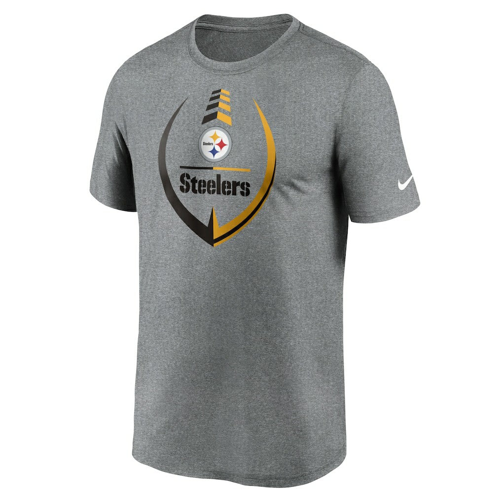 Pittsburgh Steelers Icon Legend Performance T-Shirt - Heathered Gray T-shirts