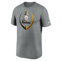 Pittsburgh Steelers Icon Legend Performance T-Shirt - Heathered Gray T-shirts