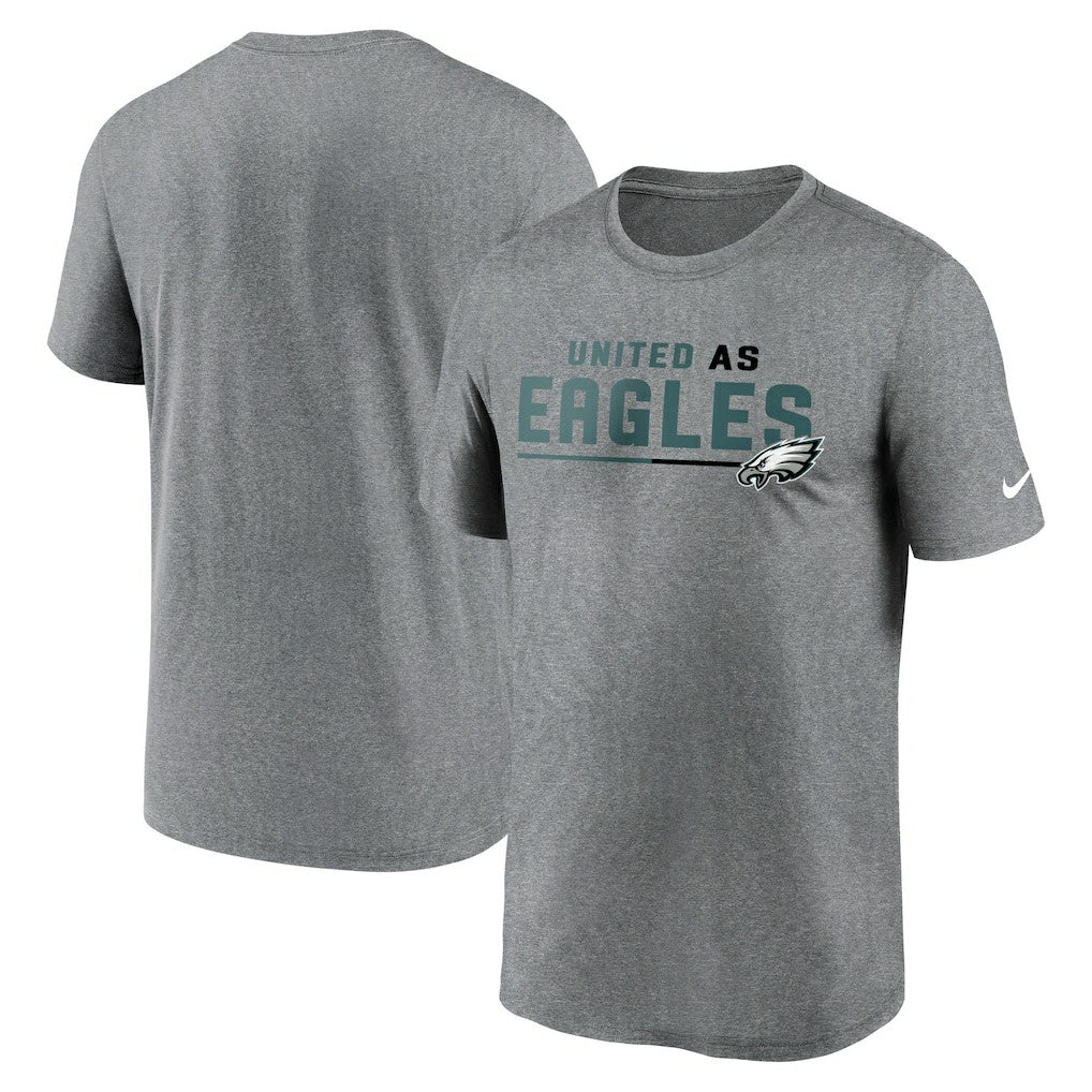Philadelphia Eagles Legend Team Shoutout Performance T-Shirt - Heather Gray T-shirts