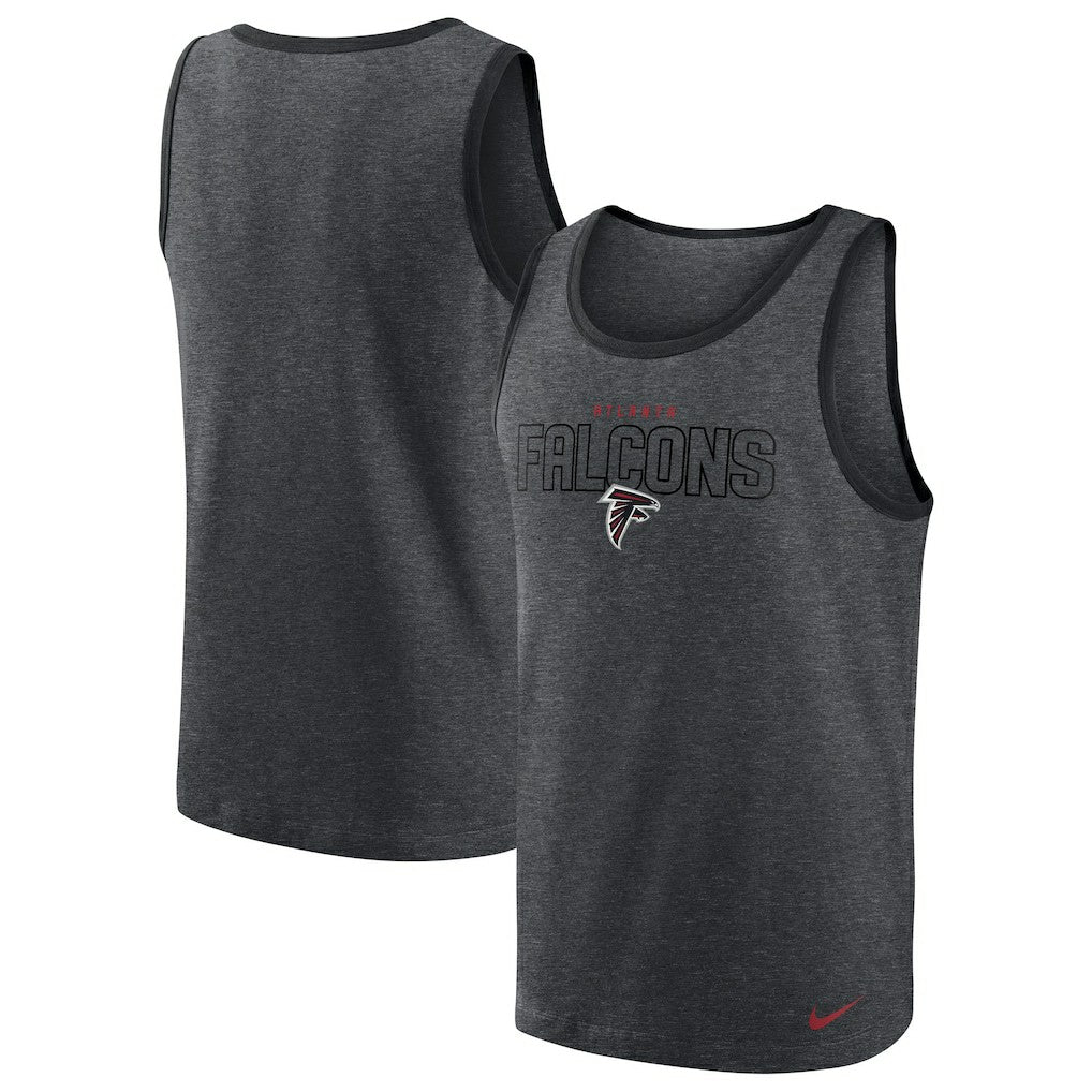 Atlanta Falcons Tri-Blend Tank Top - Heathered Charcoal Tops