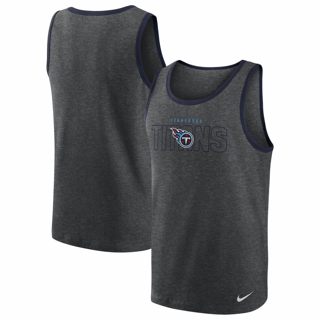 Tennessee Titans Tri-Blend Tank Top - Heathered Charcoal Tops