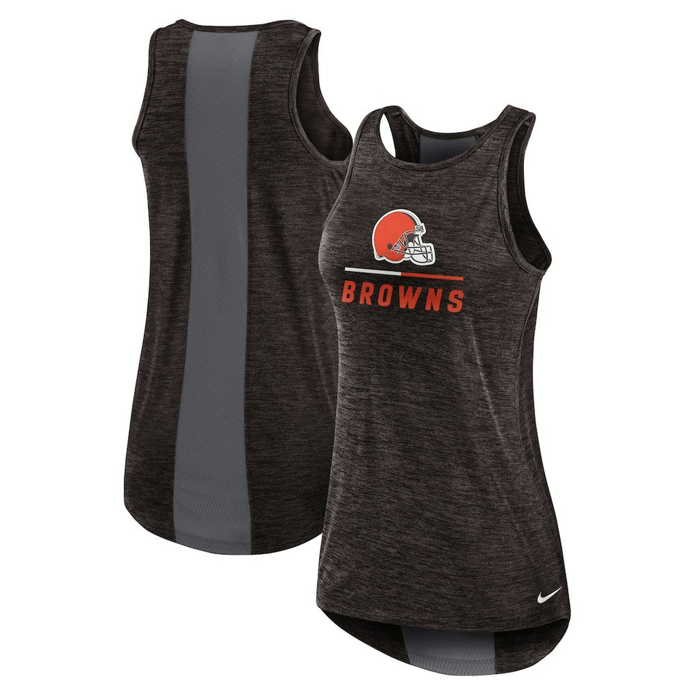 Cleveland Browns Women's High Neck Performance Tank Top - Brown Tops