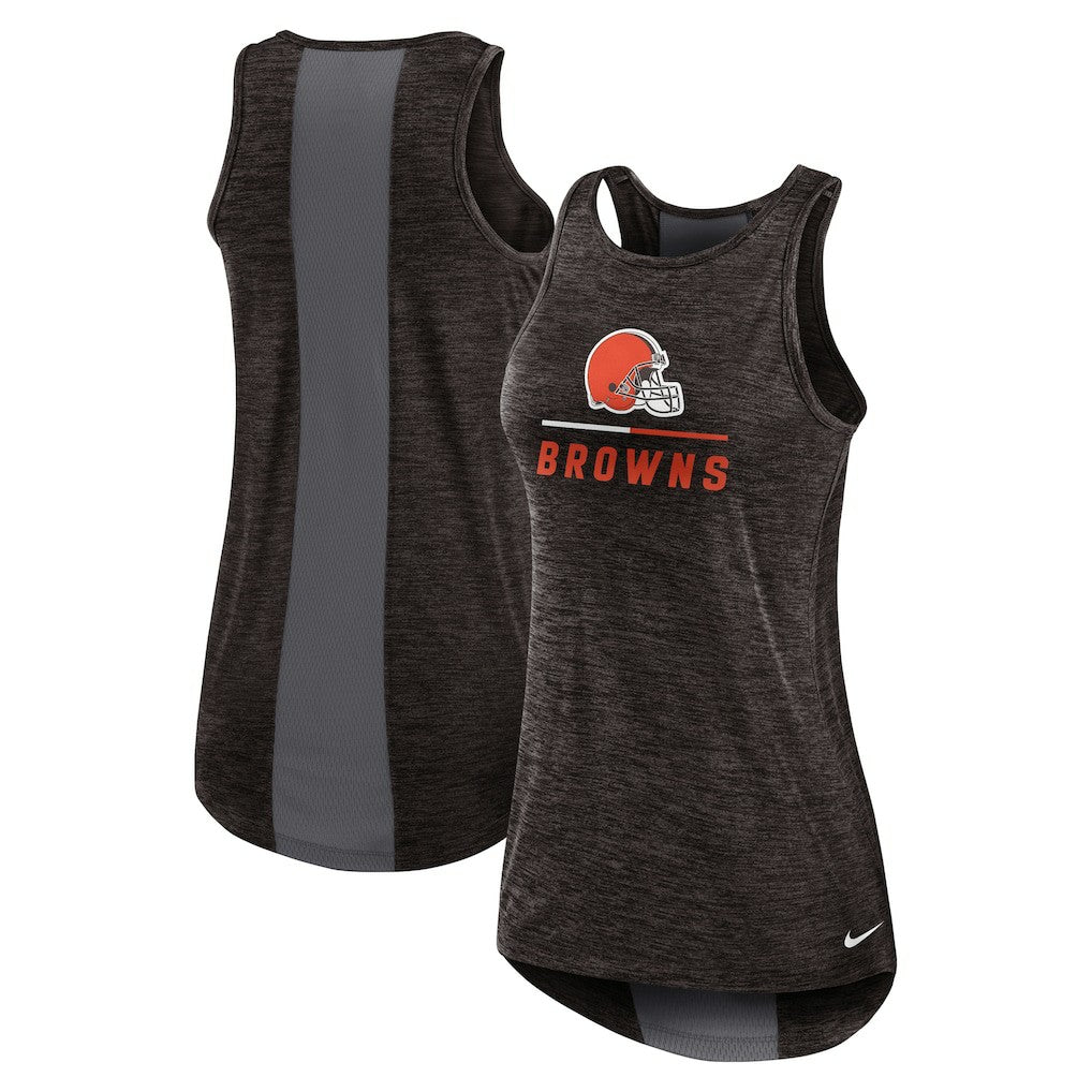 Cleveland Browns Women's High Neck Performance Tank Top - Brown Tops