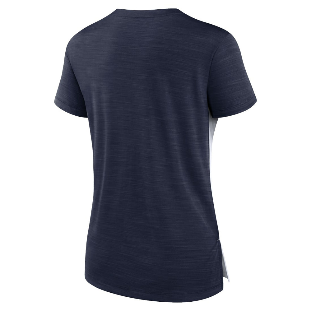 Tennessee Titans Women's Impact Exceed Performance Notch Neck T-Shirt - White/Navy T-shirts