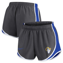 Los Angeles Rams Women's Team Logo Performance Tempo Shorts - Charcoal Shorts