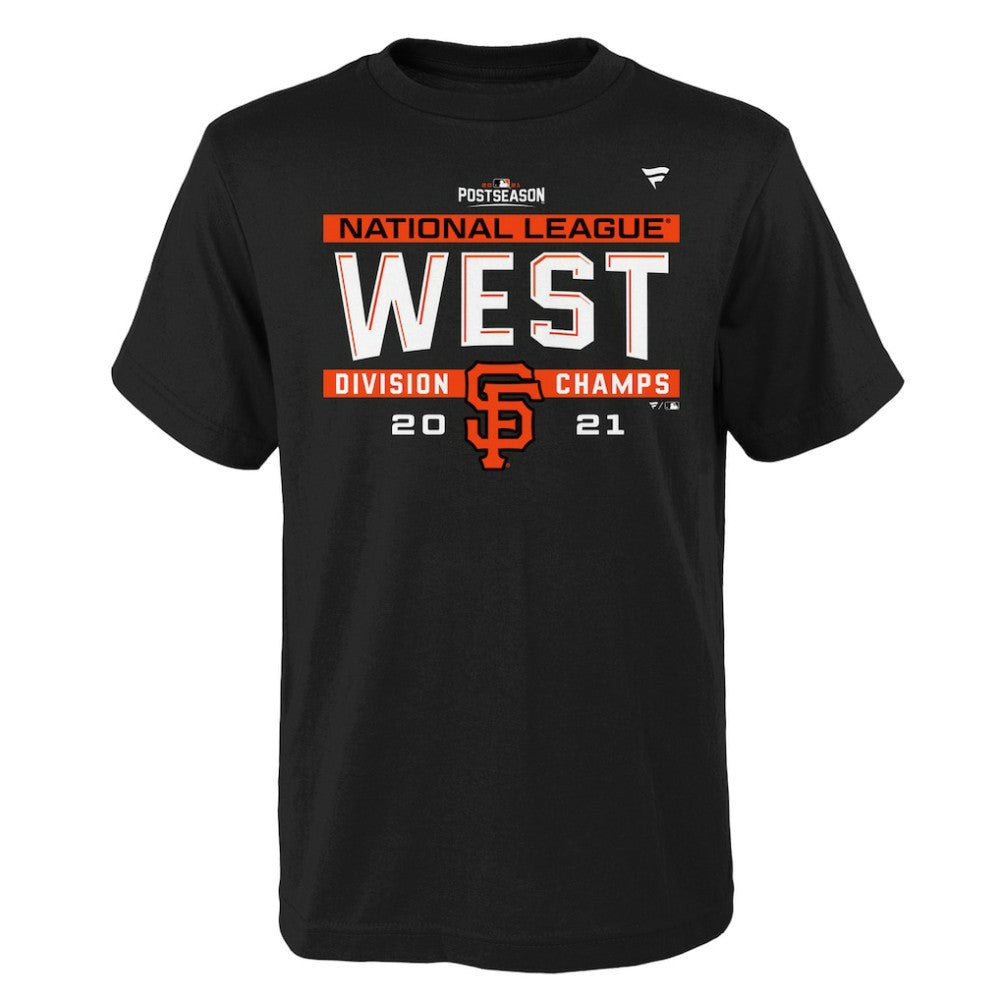 San Francisco Giants Youth 2021 NL West Division Champions Locker Room T-Shirt - Black T-shirts