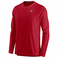 Tampa Bay Buccaneers Sideline Coach Chevron Lock Up Long Sleeve V-Neck Performance T-Shirt - Red T-shirts