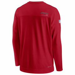 Tampa Bay Buccaneers Sideline Coach Chevron Lock Up Long Sleeve V-Neck Performance T-Shirt - Red T-shirts